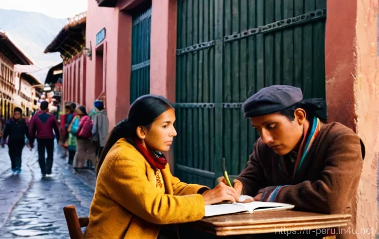 페루에서 스페인어 배우기 - **Cusco's Ancient Charm for Spanish Learners:** A vibrant, eye-level shot of a young adult, gender-n...