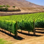 페루 와인과 포도주 문화 - **Prompt Title: "Ica Valley Vineyard Under Desert Sun"**
**Image Prompt:** A breathtaking panora...